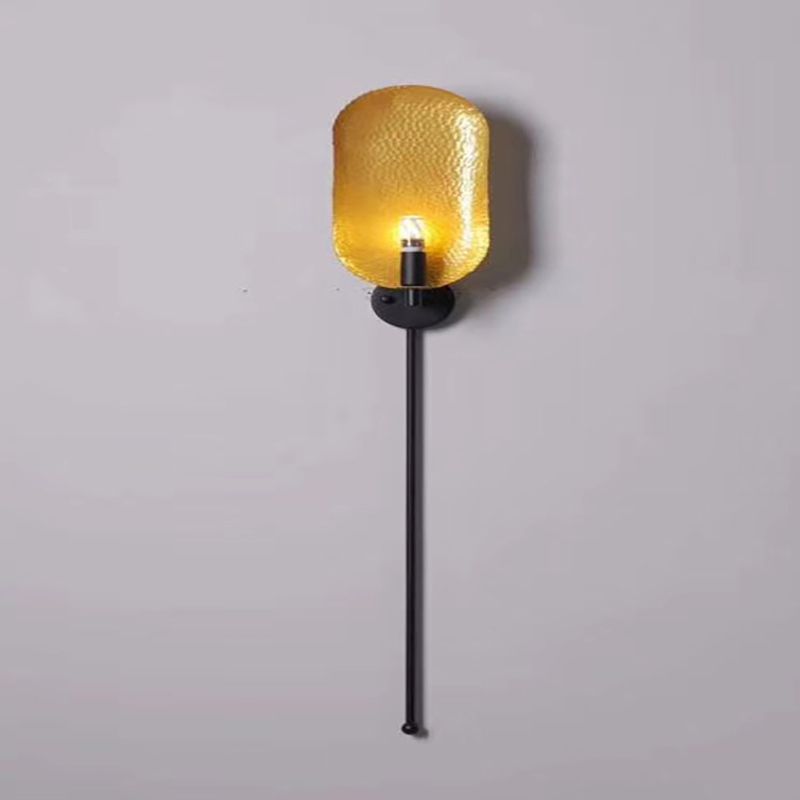 Geometric Wall Lighting Industrial 1-Light in Black for Living Room