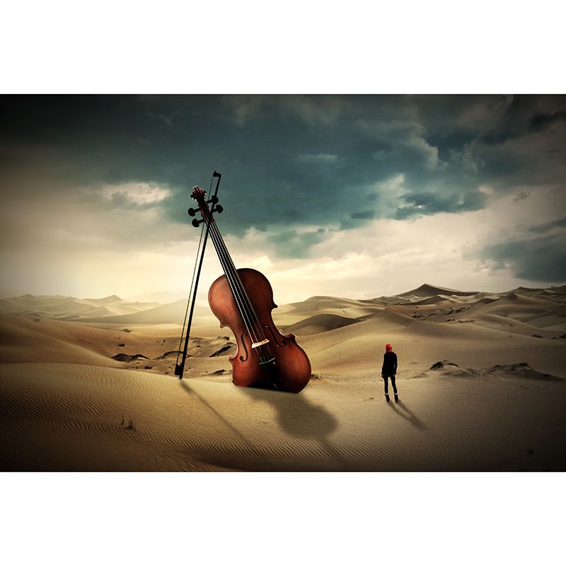 Musical Instruments Mildew Resistant Wallpaper Environmental Sleeping Room Wall Mural
