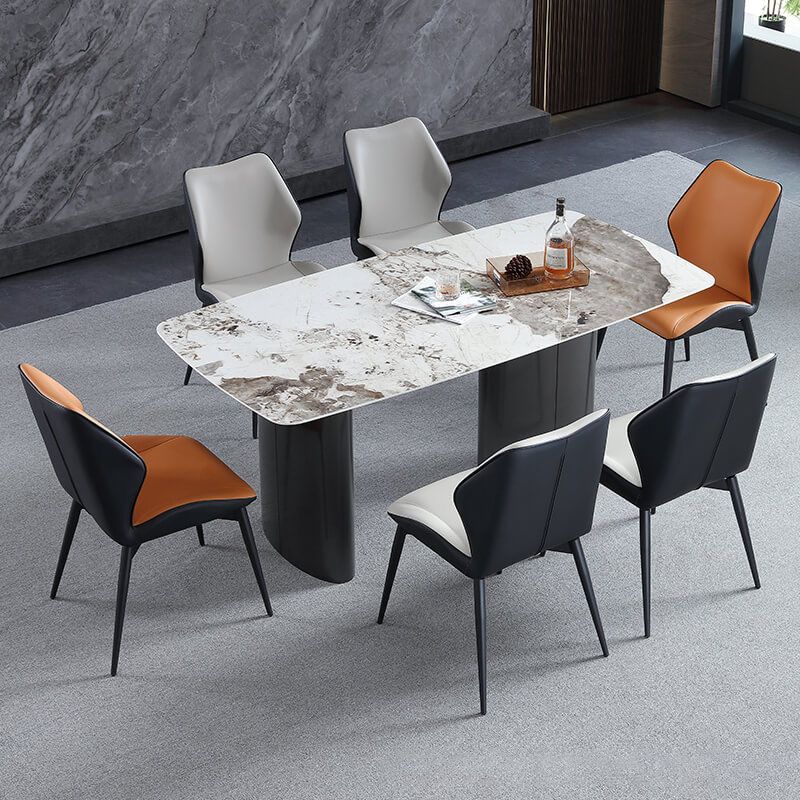 Contemporary Restaurant Wingback Side Chair Leather Dining Chair