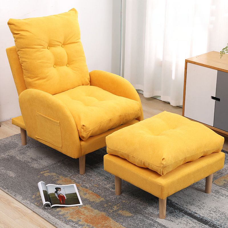 Linen Convertible Chair 28.74" L x 33.85" W x36.61" H Tufted Cushions Chair