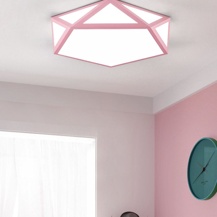 Nordic Style Flush Mount Ceiling Lamp Diamond Shape LED Flush Mount Lighting for Bedroom
