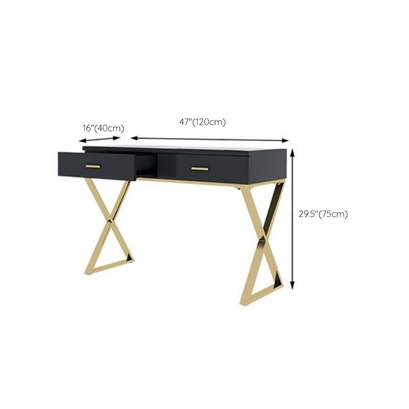Glam 29.52 " Height 2-Drawer Makeup Table Wooden Vanity Stool
