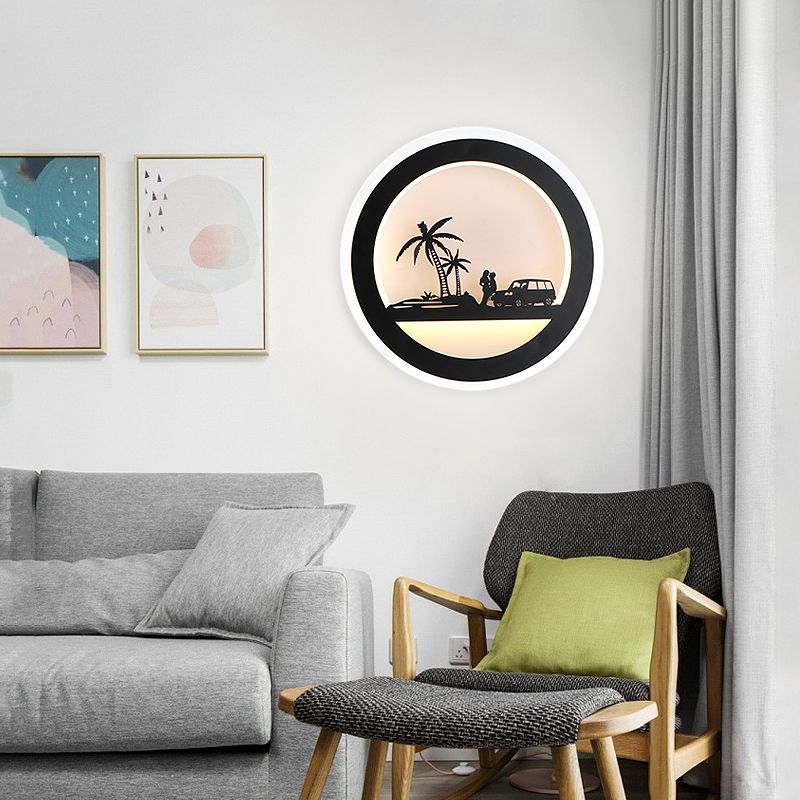 Lámparas de montaje en la pared redondo de estilo moderno 1 Lámparas de pared ligeras