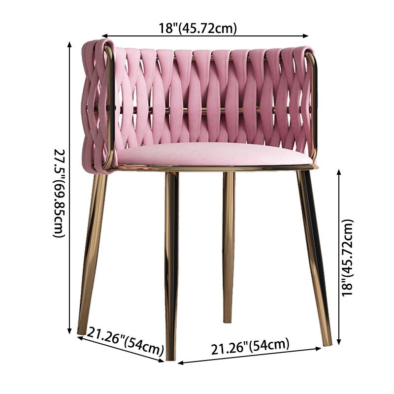 Contemporary Metal Dining Room Armchairs Upholstered Side Chairs for Home Use
