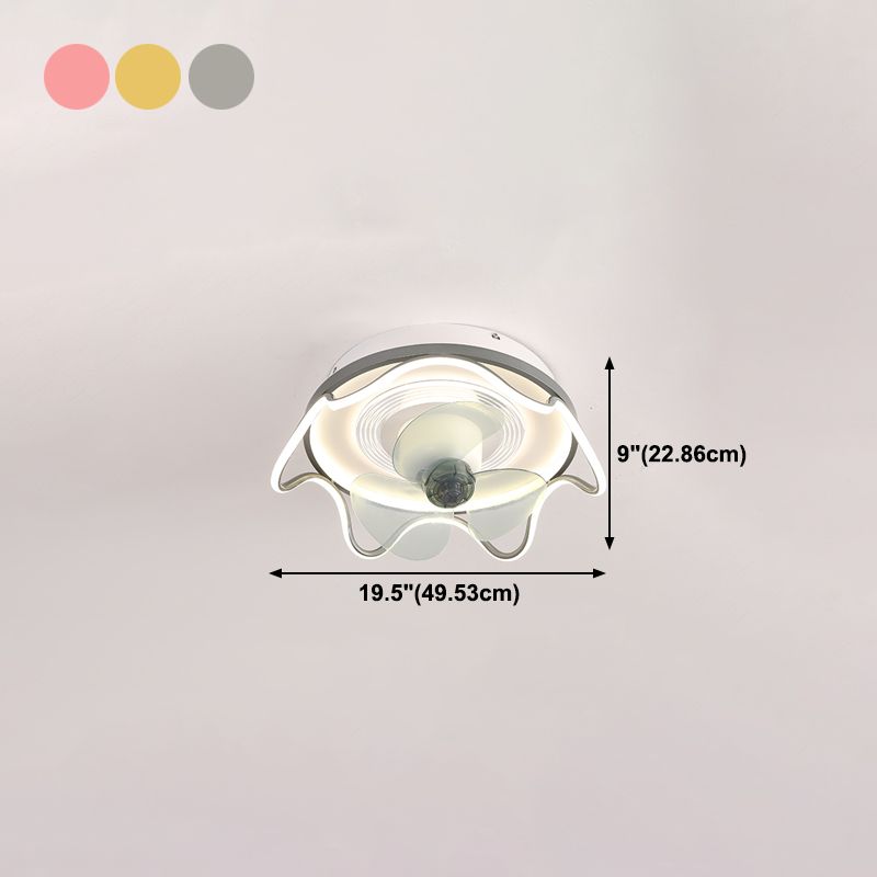 Rotatable-Head Ceiling Fan Lamp Frequency Conversion Modern LED Semi Flush Mount Light