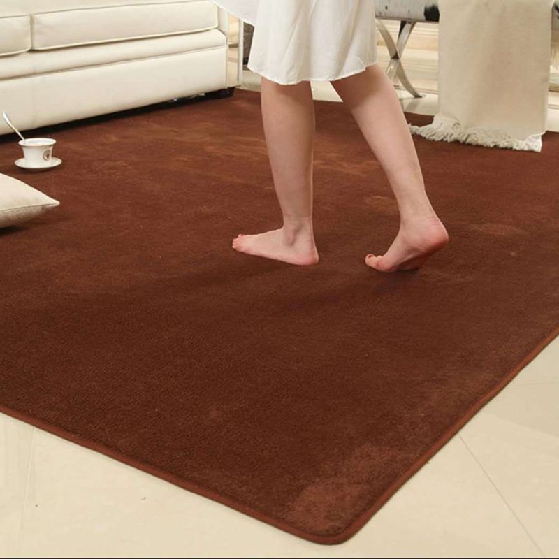 Casual Red Rug Polyester Pure Color Rug Tear Resistant Rug for Living Room