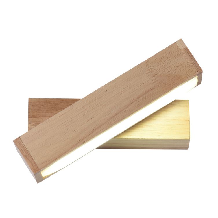 Einfacher Stil rotierende Wandleuchten LED -Holzwandlampe für Schlafzimmer Wohnzimmer