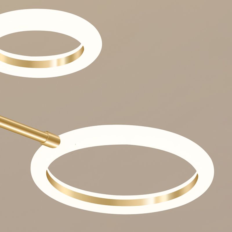 Acrylic Gold LED Pendant Light in Modern Artistic Style Lacquered Metal Chandelier for Living Room