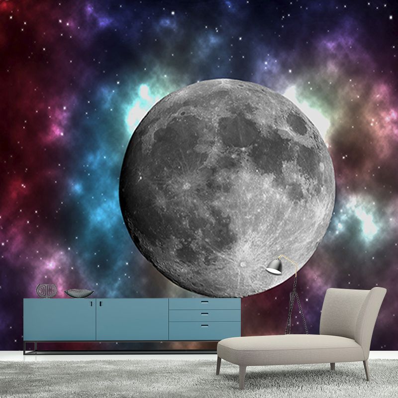 Planet Outer Space Mural Wallpaper Stain Resistant Study Room Wall Decor, Custom Print