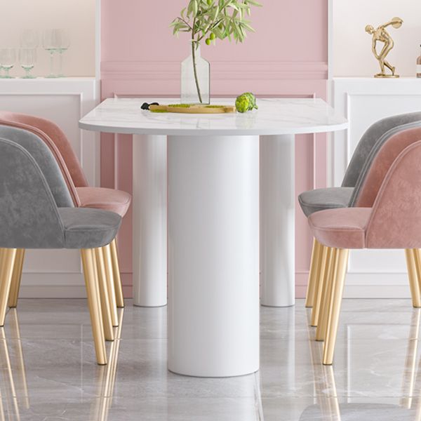 Metal Contemporary Free Form Dining Table Sintered Stone Table for Kitchen