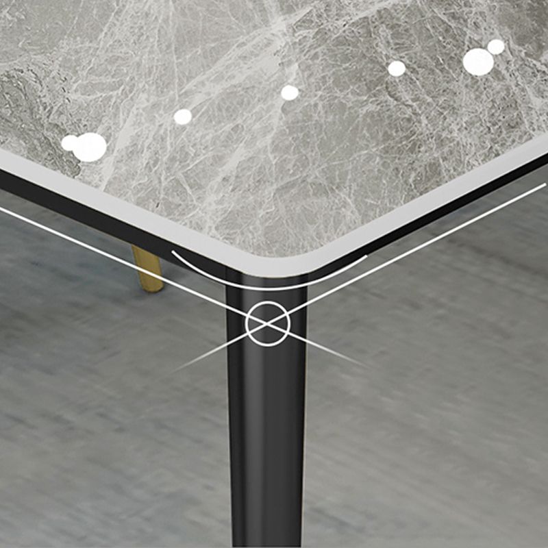 Modern Dining Table Black Frame Stone Dining Table for Dinner Room