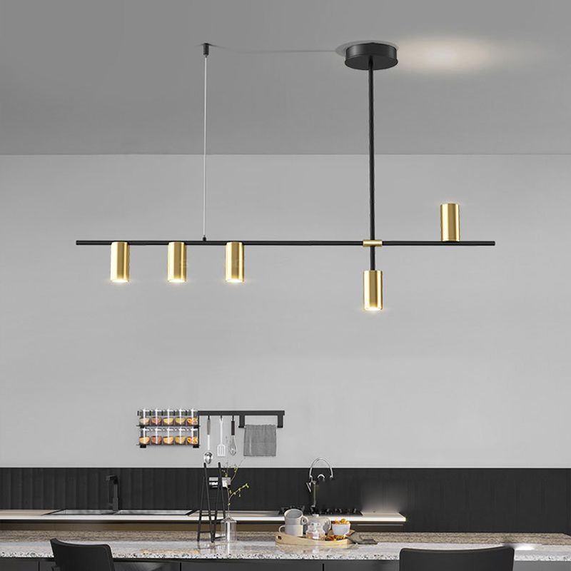 Modernist Cylinder Island Pendants Metal Pendant Lights for Dining Room