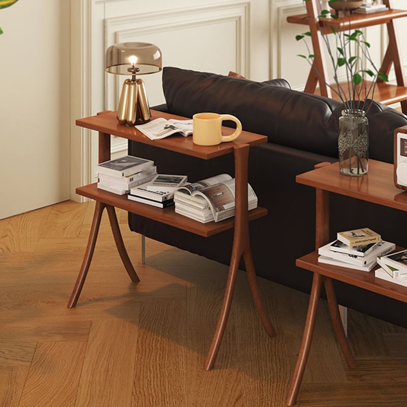 Modern Style Open Back Bookshelf Horizontal Bookcase with 2 Shelves