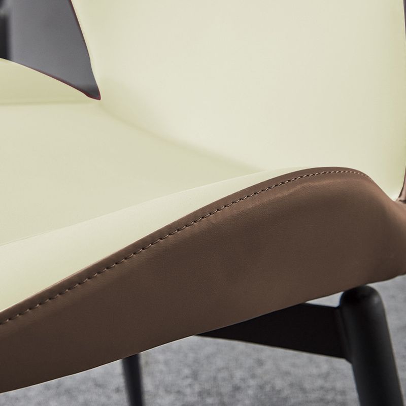 Home Dining Room Chair Faux Leather Side Wingback Armless Chair