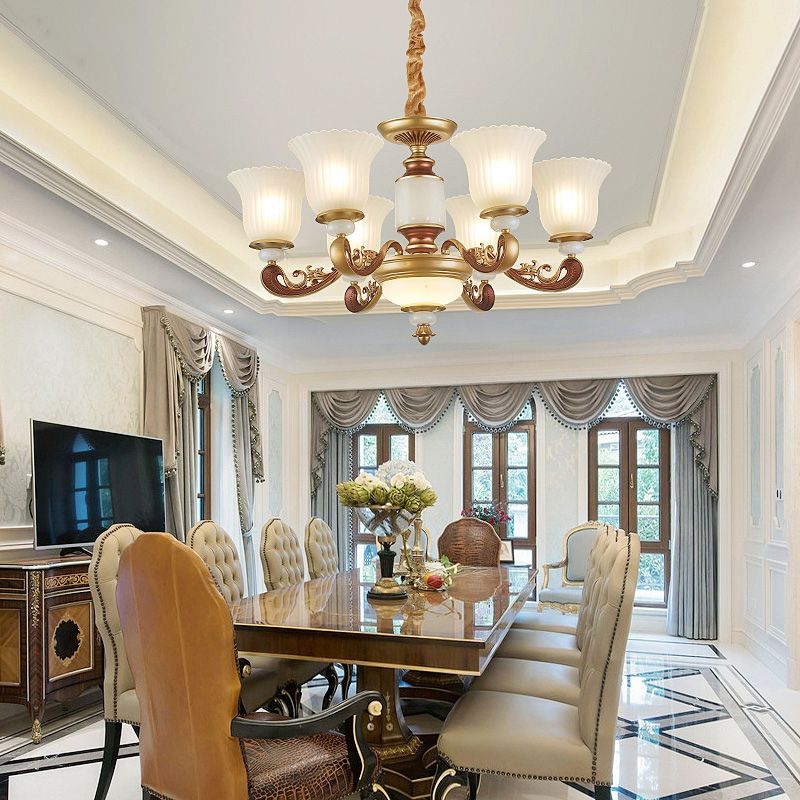 Geometry Shape Pendant Lights Modern Style Glass Chandelier Lights in Gold