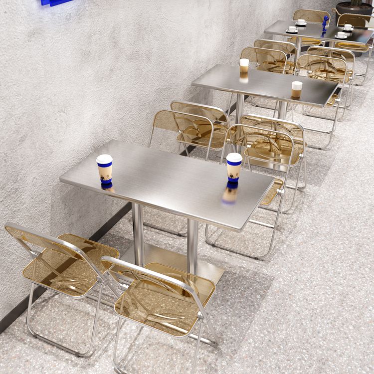 Industrial Style Dinner Table Stainless Steel Dining Site Table for Home