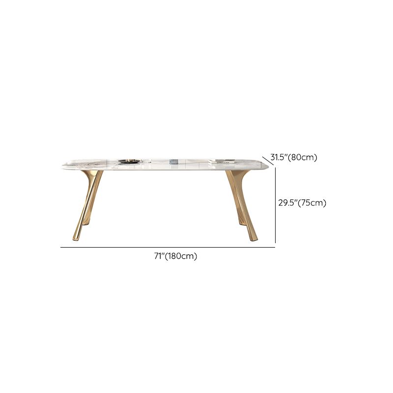 Contemporary 1/4/5/7 Pieces Furniture Stone Rectangle Dining Table Set in White