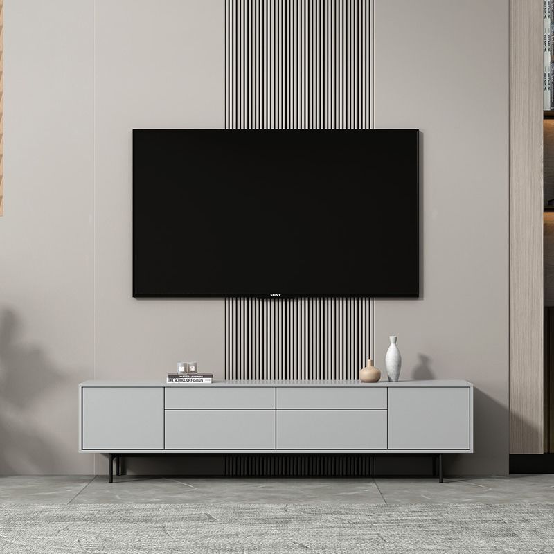 Industrial Enclosed Storage TV Stand Wooden Rectangle TV Cabinet with Splayed Legs