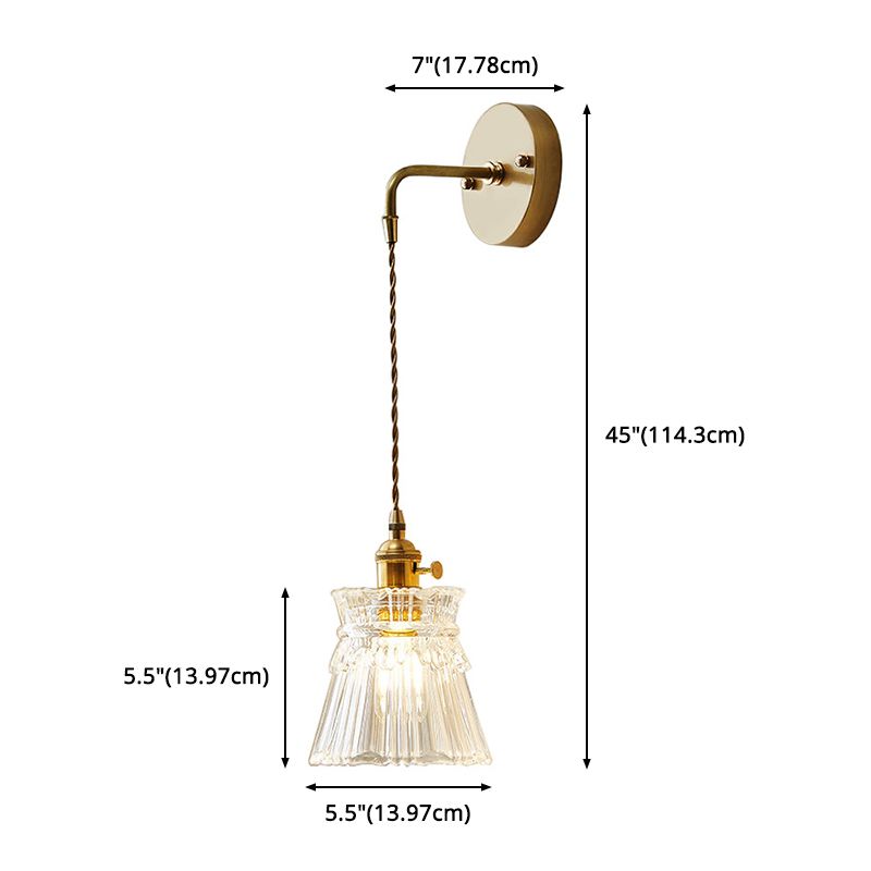 Lámparas de pared modernas de vidrio 1 lámpara de luz de pared de dormitorio ligero