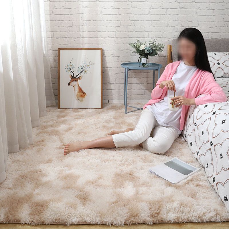 Fancy Plush Area Rug Tie-Dye Pattern Polyester Area Carpet Non-Slip Backing Rug for Bedroom