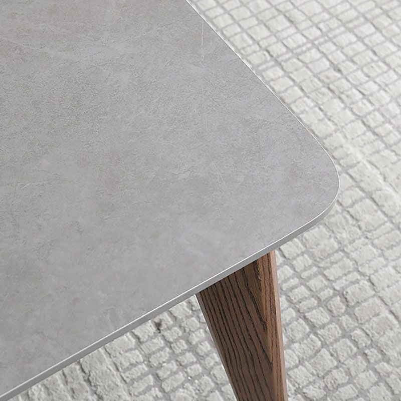 Minimalist 1/4/5/6 Pieces Dining Room Table Rectangular Solid Wood Top Dining Chairs Set