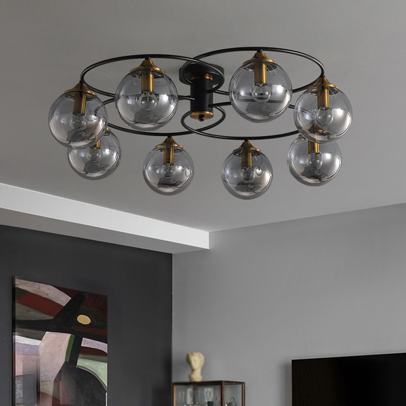 Modern Style Spherical Shape Ceiling Light Glass Multi Light Ceiling Light for Restaurant