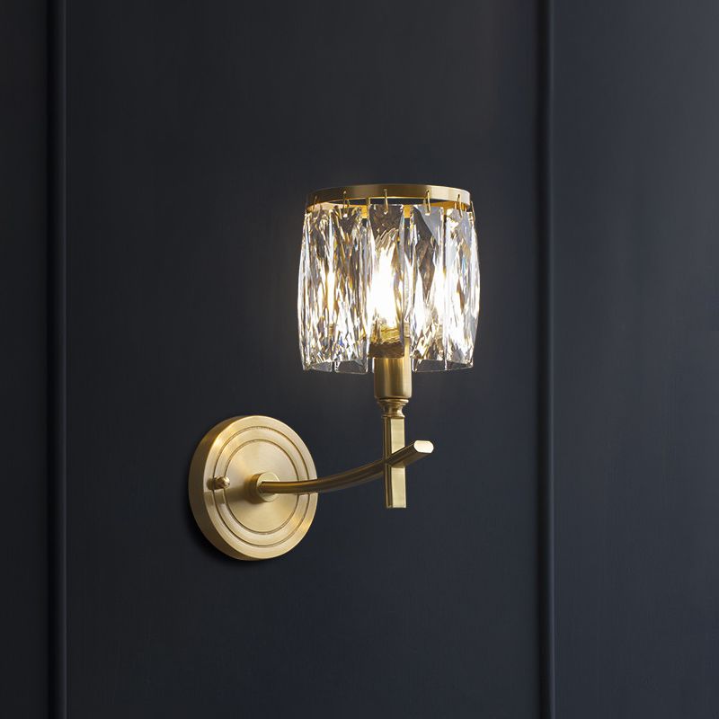 Modern Style Cylinder Wall Mounted Light Crystal Multi Lights Wall Mounted Lamp