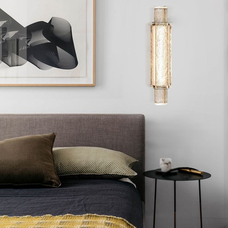 LED Wall Lamp Modern Style Wall Mount Lamp with Glass Shade for Bedroom