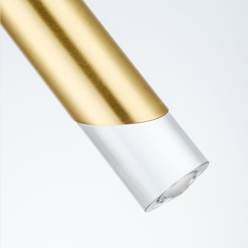 Metal 1 Light LED Pendant Lamp Gold Postmodern Hanging Light for Dinning Room