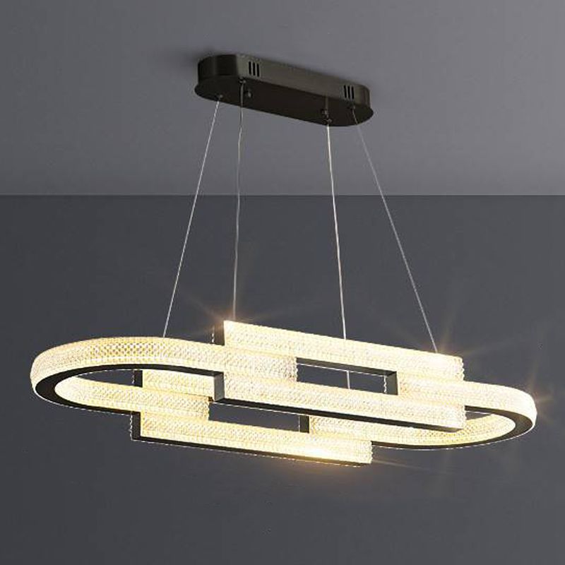 Lampadario moderno di lussuoso lampadario a sospensione di cristallo geometrico a sospensione del lampadario appeso