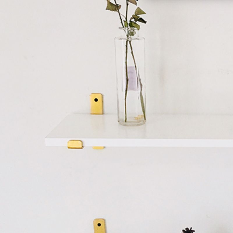 Engineered Wood White Bookshelf Glam Floating Closed Back Bookcase