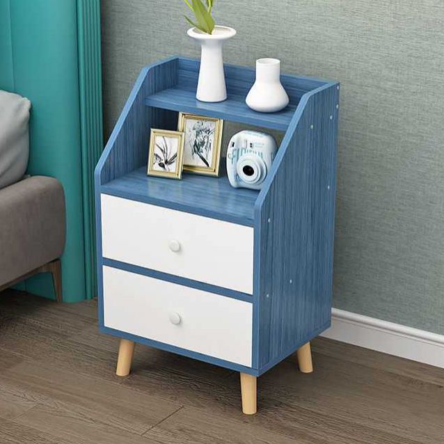 Open Storage Accent Table Nightstand Antique Finish Modern Bed Nightstand with Legs