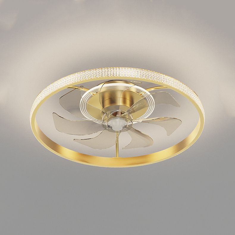 Ventola del soffitto della camera da letto circolare Luce in metallo moderno lampada a soffitto a sfioramento