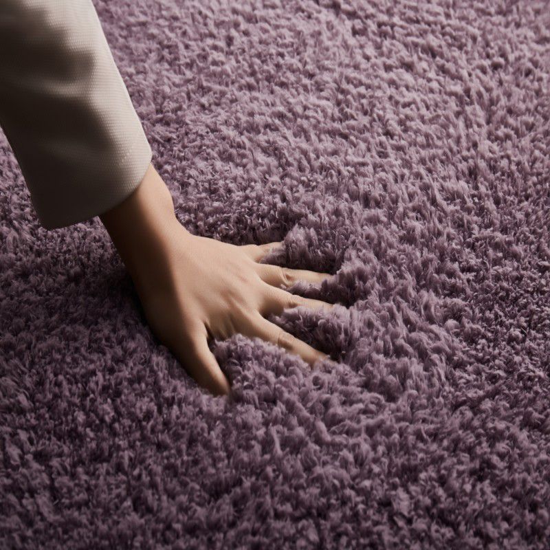 Purple Simple Rug Blending Pure Color Rug Non-Slip Backing Rug for Living Room