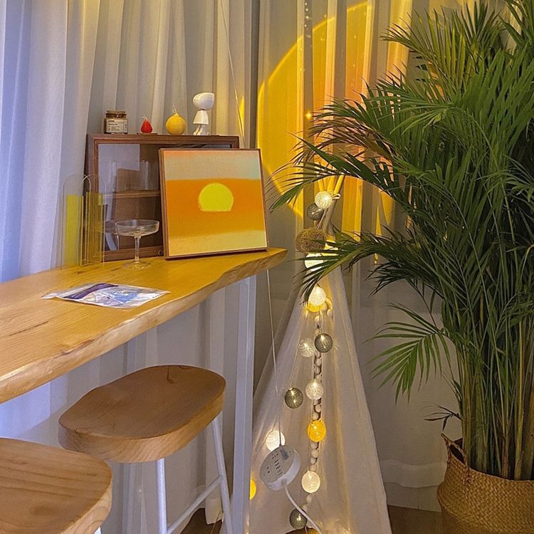 Contemporary Indoor Bar Dining Table Rectangle Wood Top Bar Table