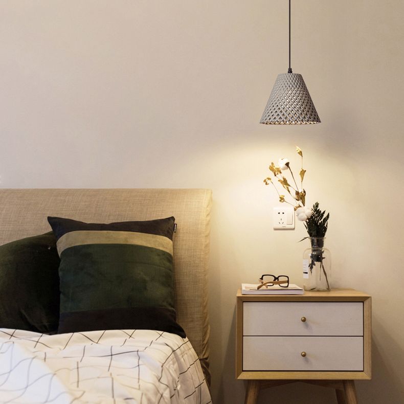 1 Licht ausgehöhlte Suspensionsbeleuchtung Nordisches Kunstzement-Anhänger Licht für Wohnzimmer