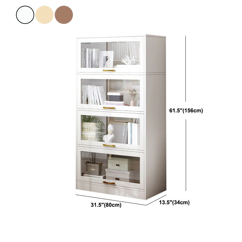 Modern Engineered Wood Shelf Bookcase Floor Closed Back Home Book Shelf with Doors