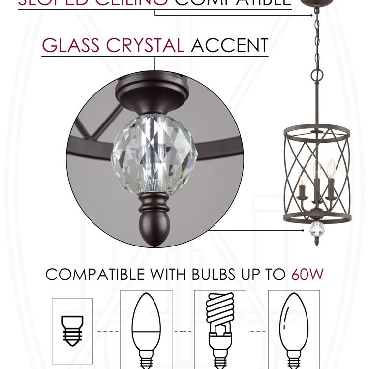 Luz colgante de metal de lámpara de techo de la jaula del enrejado tradicional con cadena colgante para casa de campo