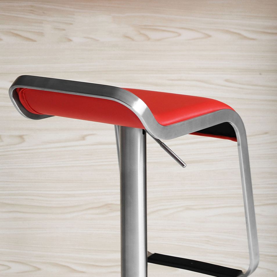 Modern Style Adjustable Backrest Counter Stool with Leather Cushion