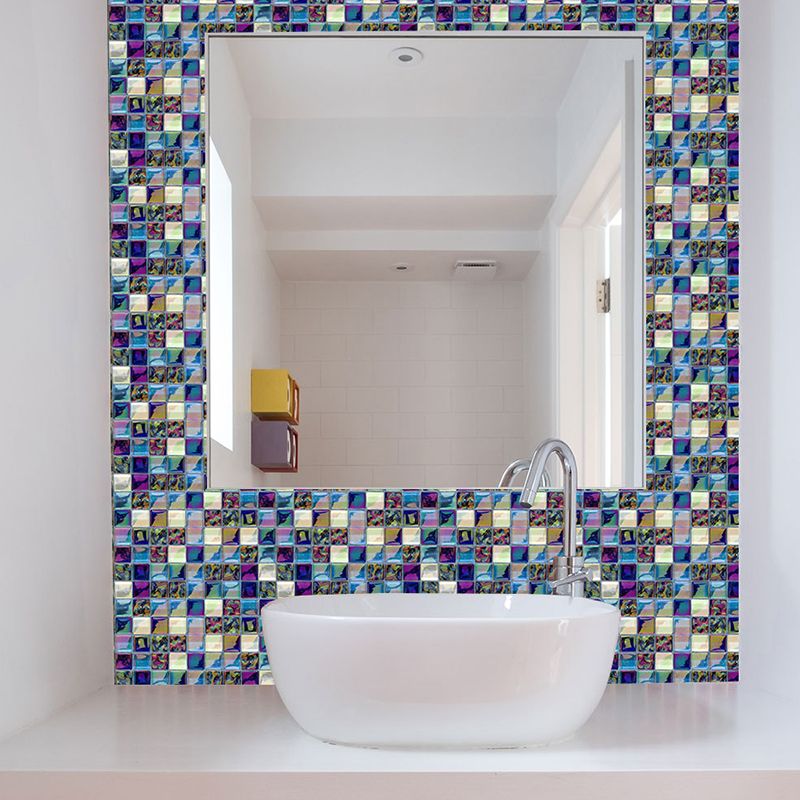 Boho-Chic Tile Wallpaper Panel Multicolored Peel and Stick Wall Art for Bathroom (36 Pcs)