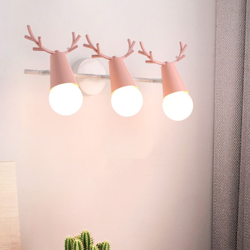 Modern Colorful Wall Sconce Light Creative Antlers Wall Light Fixture for Bedroom