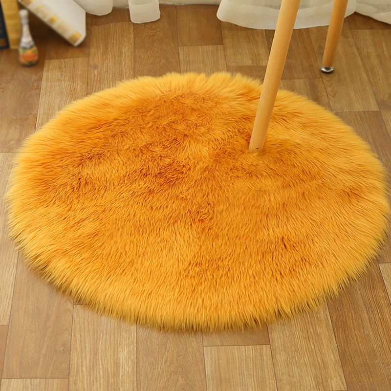 Minimalist Solid Round Area Rug Comfort Modern Shag Area Carpet Polypropylene Friendly Washable Indoor Carpet for Home Decor
