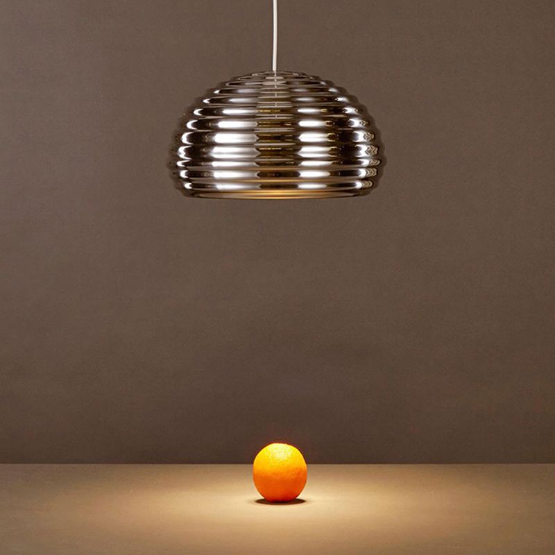 Bowl Metal Down Lighting Modern 1 Bulbo CRome colgante colgante Luz para dormitorio