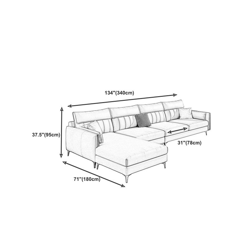 Sofá de almohada contemporánea con brazo empotrado para apartamento
