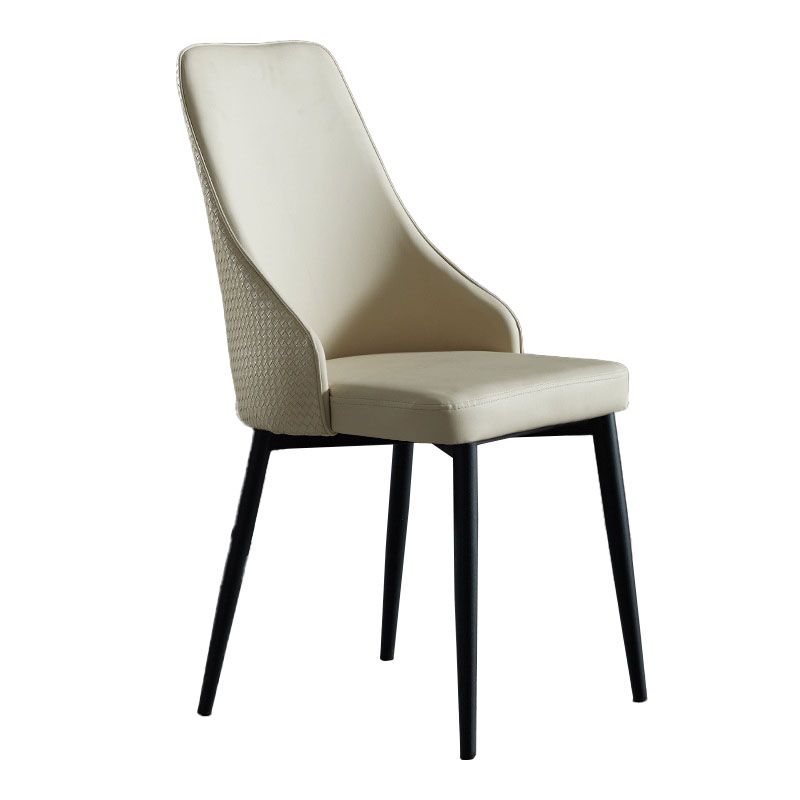 Contemporary Dining Chairs Kitchen Armless Chairs with Metal Legs