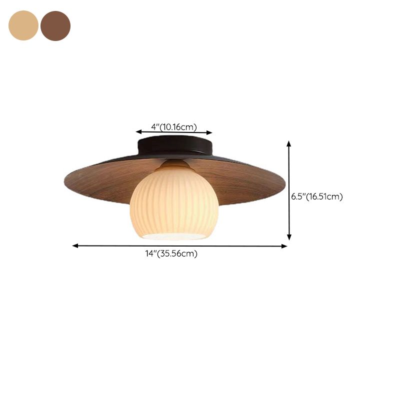 Geometric Flush Mount Fixture Contemporary Glass 1 Light Flush Light