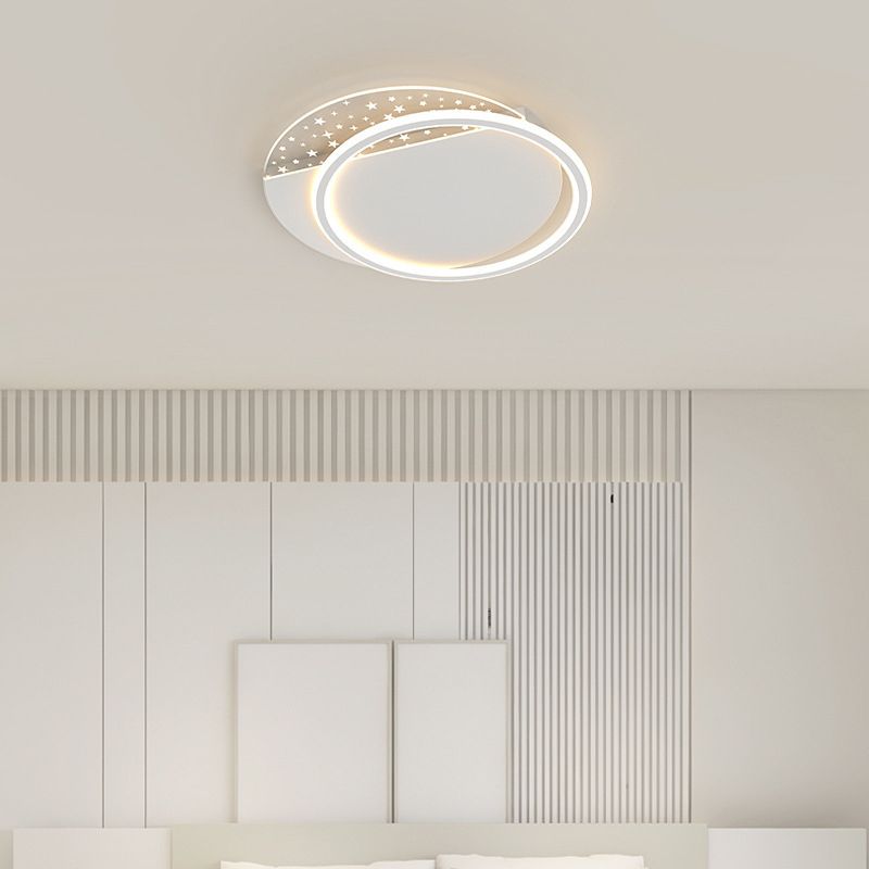 Modern Ceiling Light White LED Ceiling Mount Light with Acrylic Shade for Bedroom