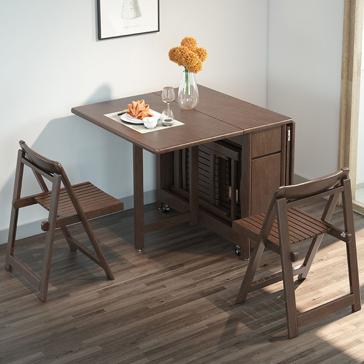 Standard Solid Wood Dining Set with Black Wood Space-Saving Design Legs for Dining Furniture