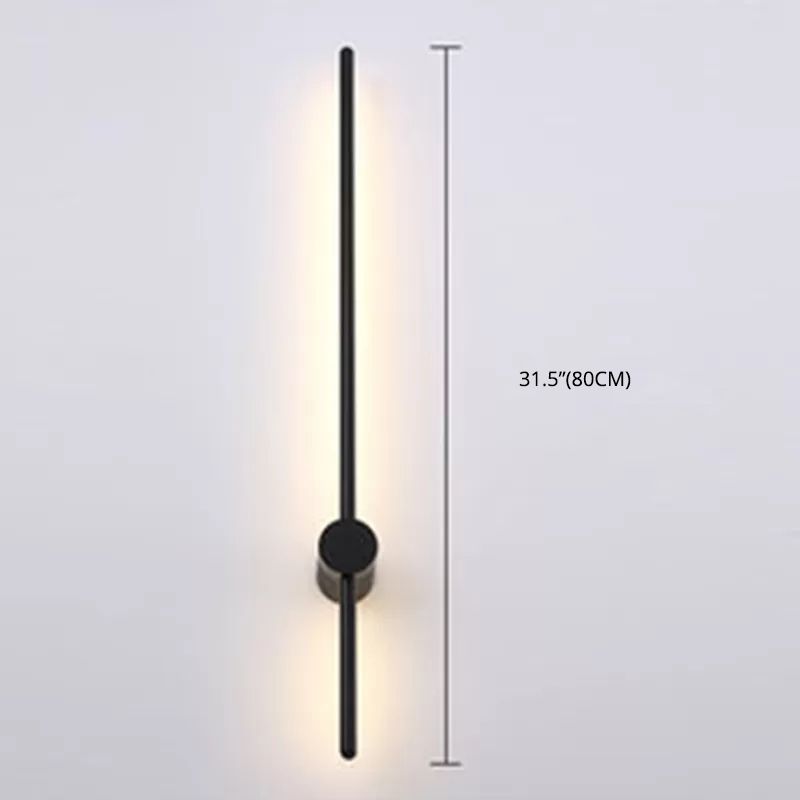 Simple Style Linear Wall Sconce Aluminum Sconce Wall Light in Black Finish