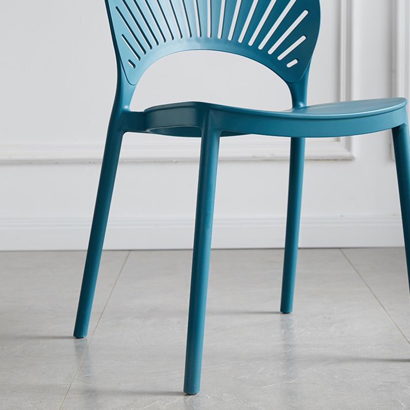 Contemporary Style Plastic Open Side Chair Colorful Stacking Dining Chairr for Home